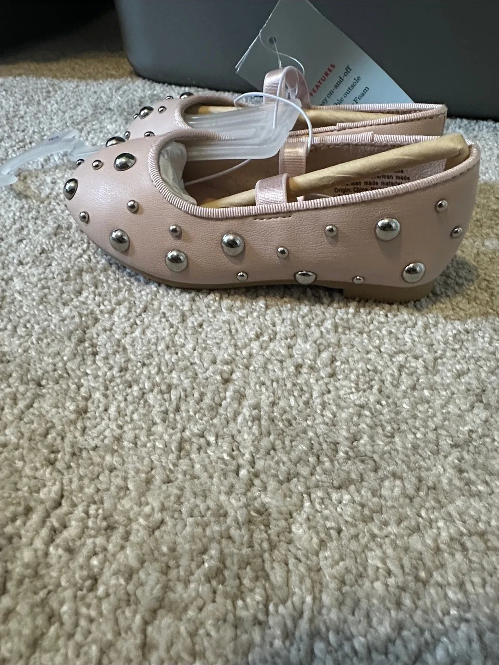 Cat & Jack Light Pink Studded Mary Jane Flats